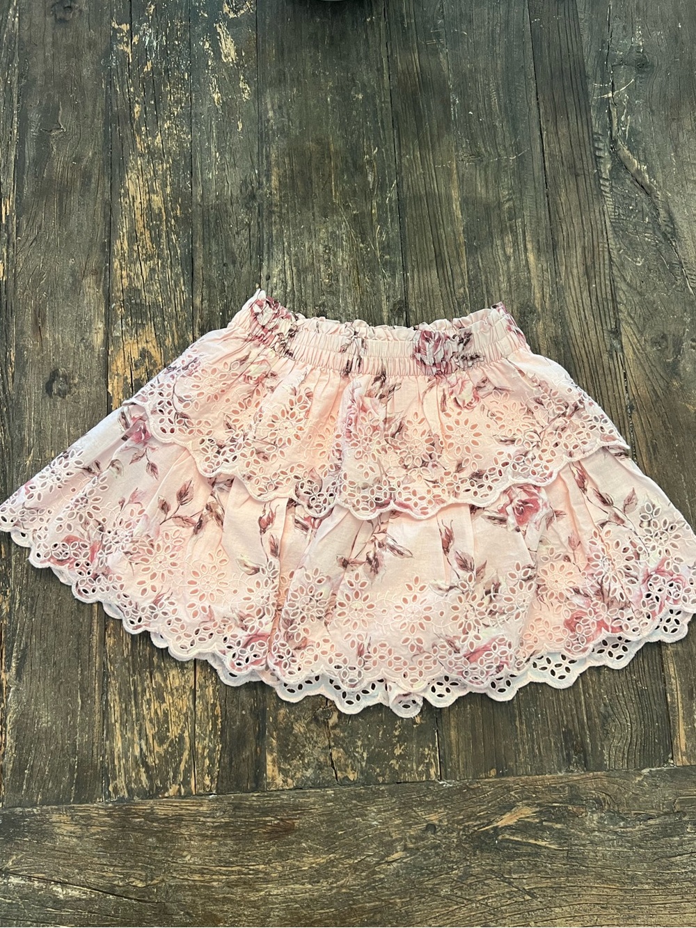 Loveshackfancy Girls Pink Floral Eyelet Skirt in collab with Gap. Never worn